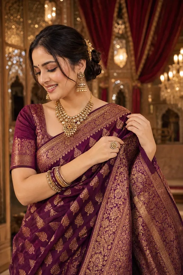 Banarasi saree on model