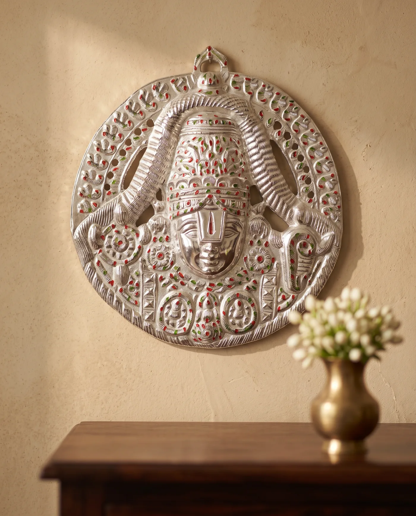 Balaji Medallion - Silver with Enamel