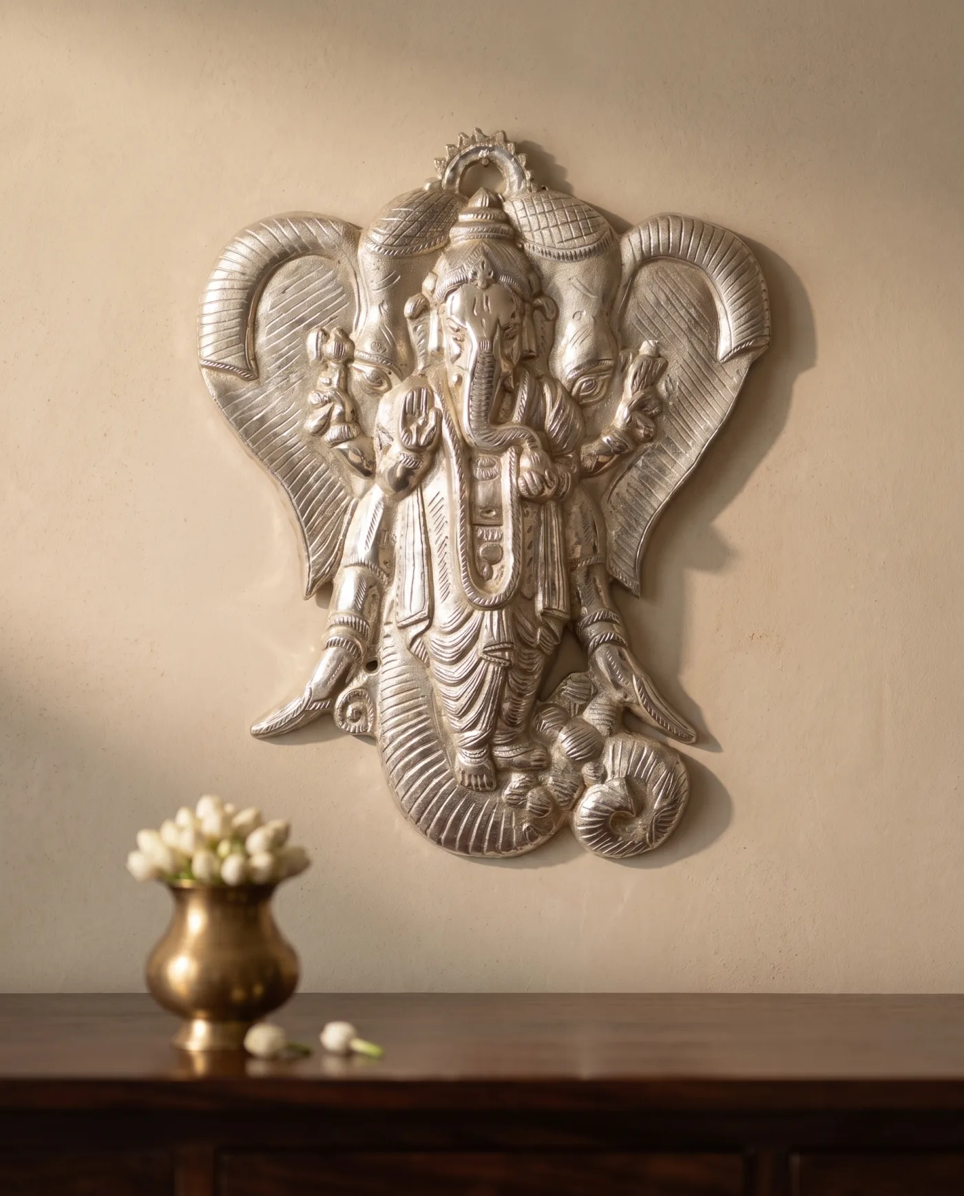 Ganesha with Fanned Ears - Silver