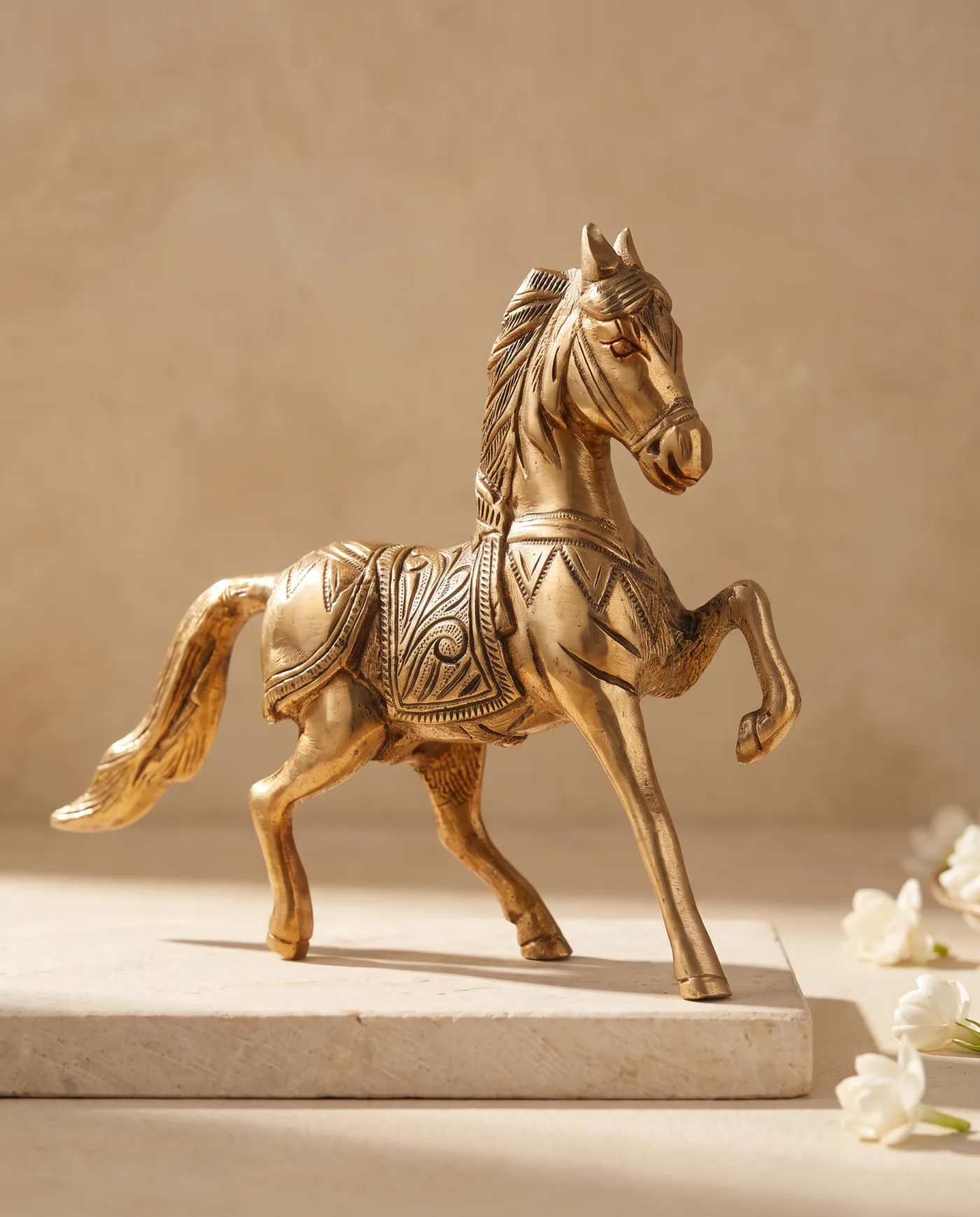 Prancing Horse - Engraved Brass