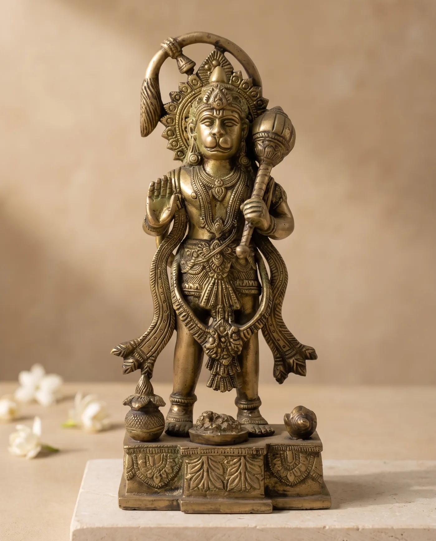 Hanuman Idol - Antique Brass