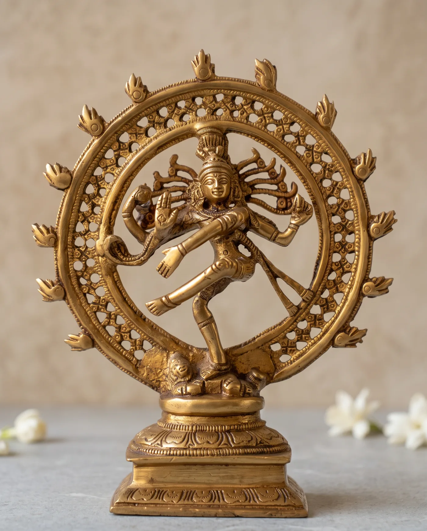 Nataraja - Polished Brass Flame Ring