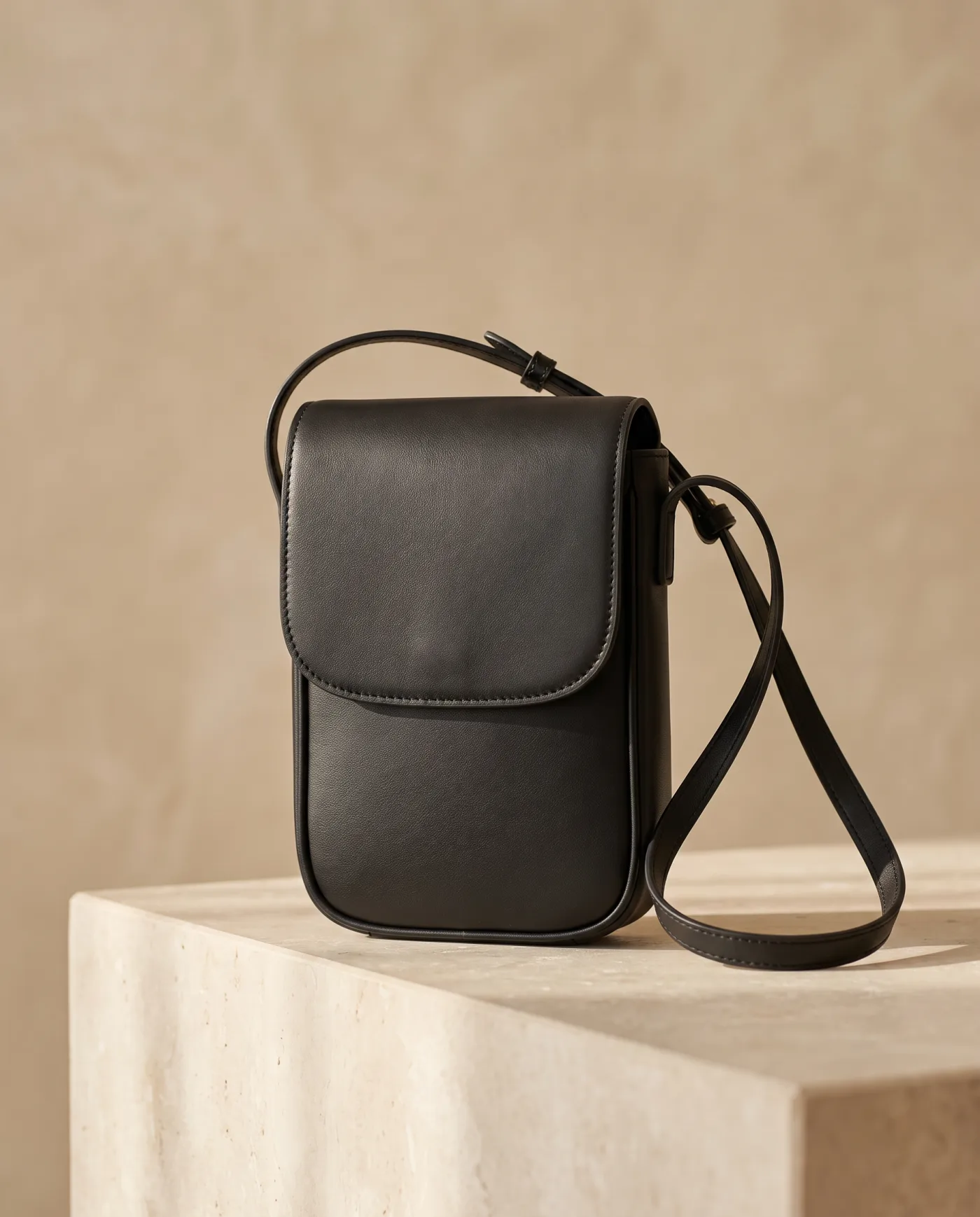 Crossbody Pouch - Small Black Leather