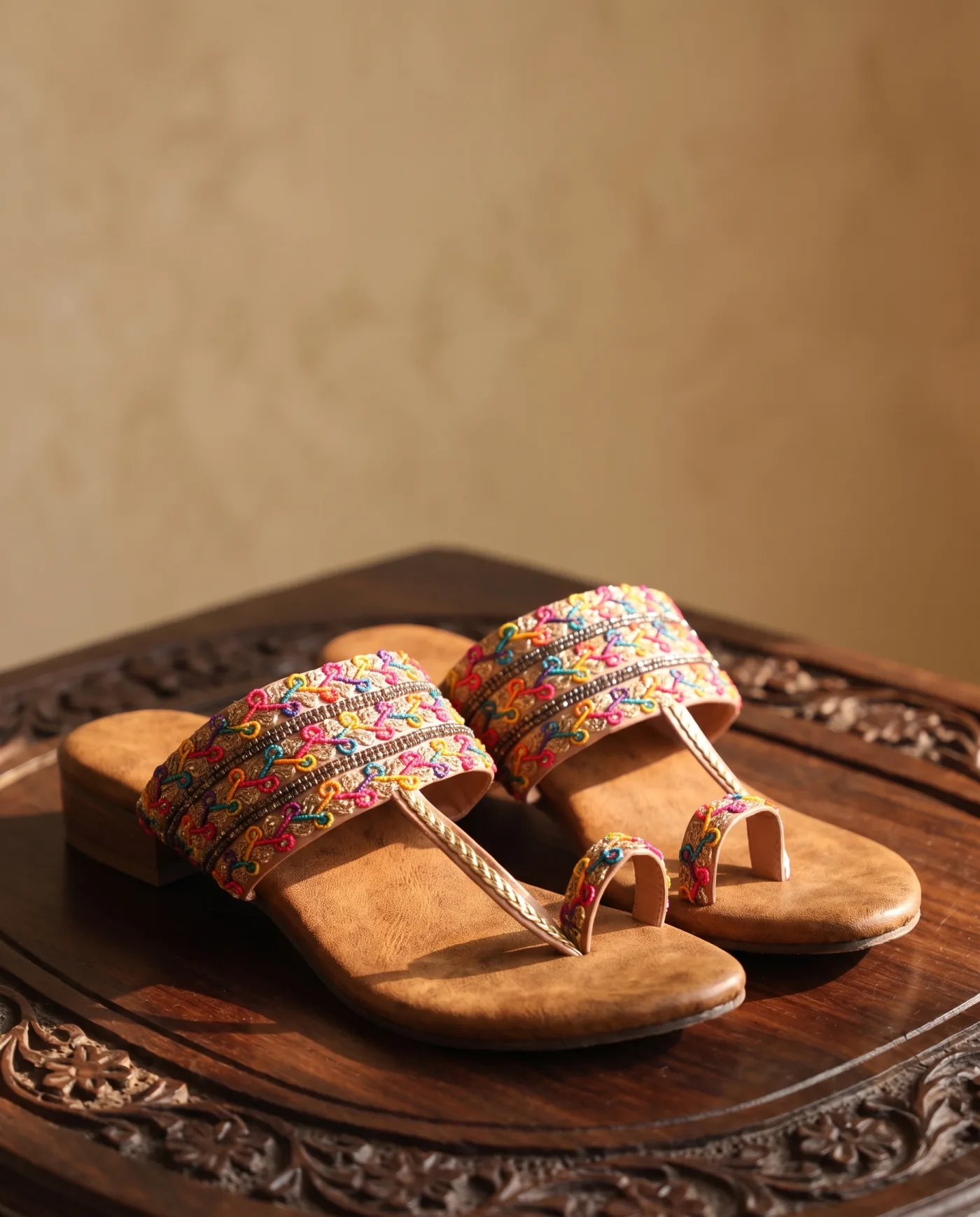 Sandal - Multicolour Beaded Toe Ring