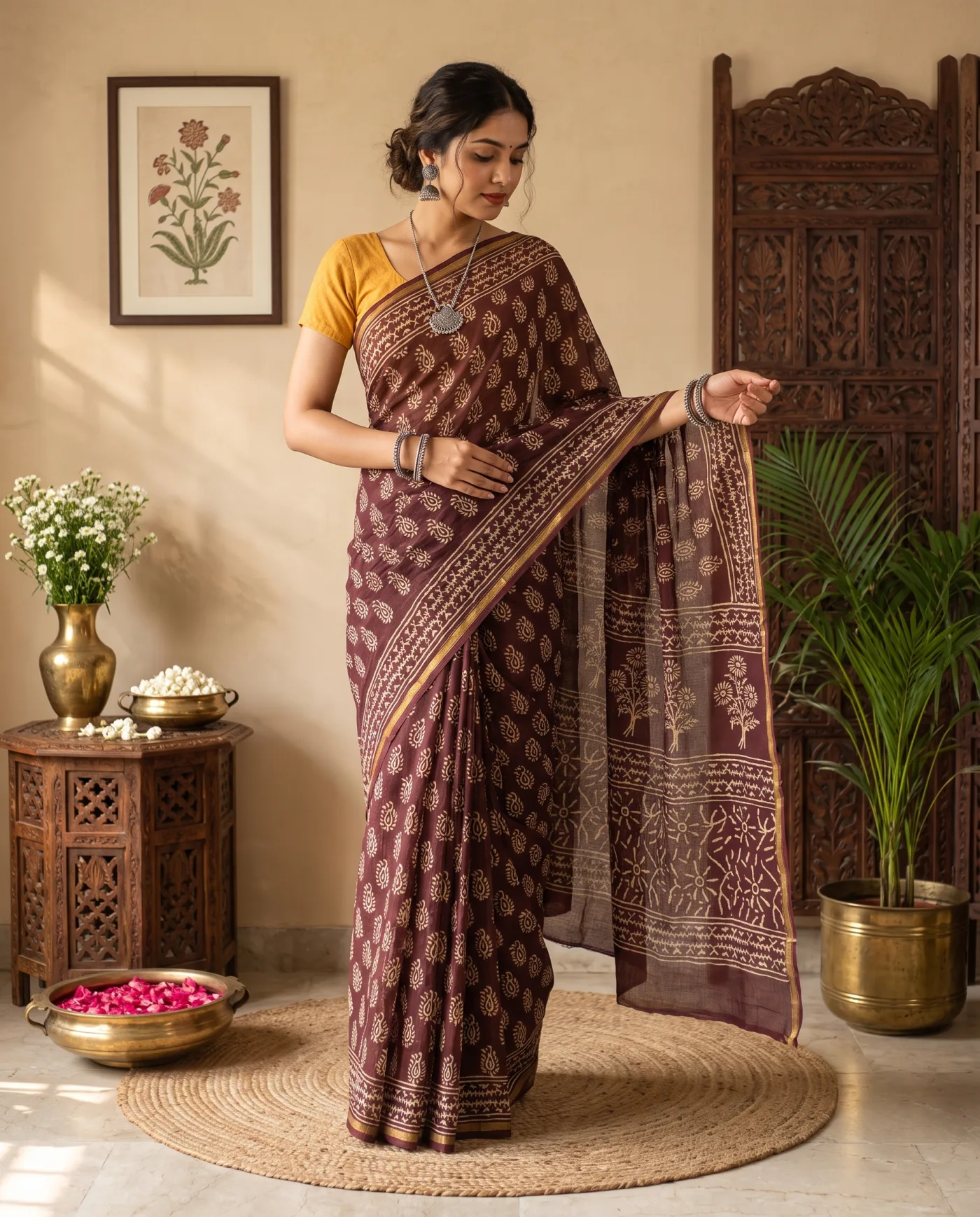Bagh Print - Maroon Buti